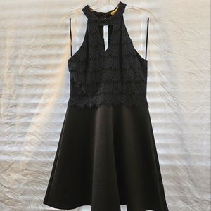 Francesca's Navy Blue Women's Halter Cocktail Dress- Size Medium
